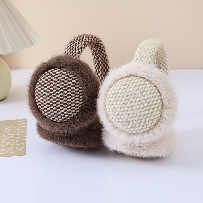 여성용 니트 소재의 부드러운 귀마개, 파인애플 무늬가  - Earmuffs Foldable 리뷰 및 가격
