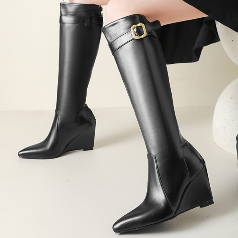 웨지힐, 무릎까지 오는 길이의 여성용 패션 부츠, 뾰족 - Waterproof Winter Boot 리뷰 및 가격