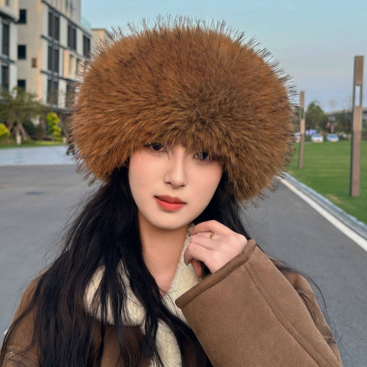 부드러운 플러시 인조 여우털 원형 오픈탑 모자, 따뜻하 - Knit Beanie Hat Warm 리뷰 및 가격