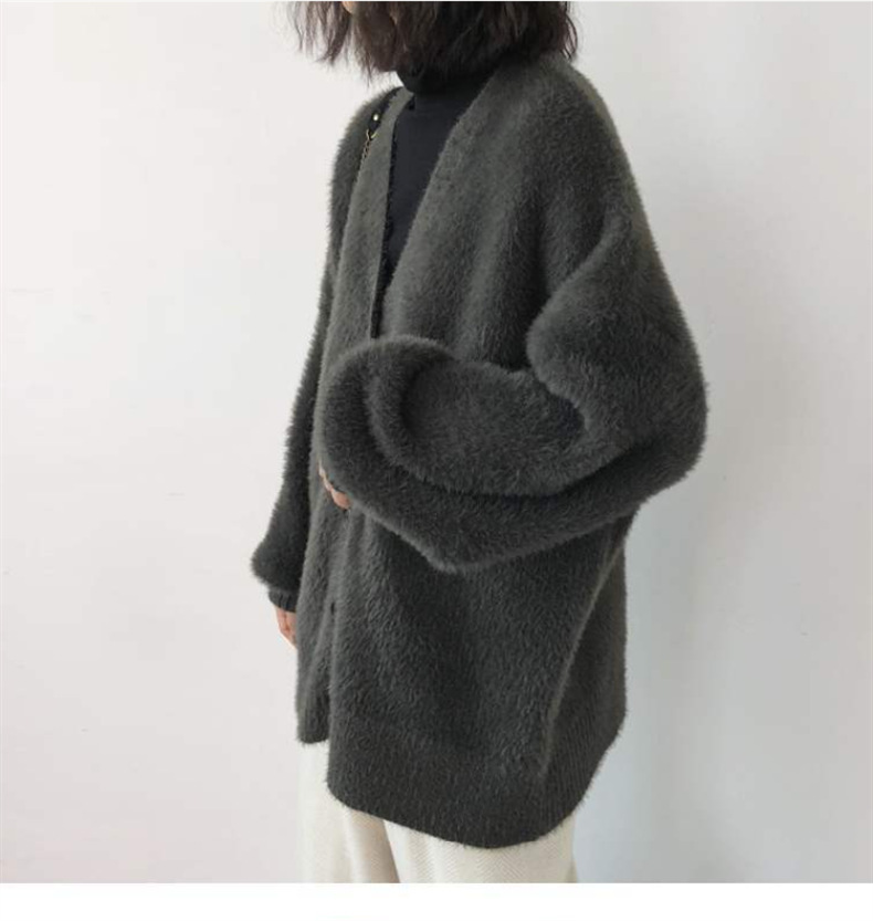 인조 밍크 플리스 스웨터 탑 신상 가을 겨울 루즈핏 캐 - Wool Coat Peacoat 리뷰 및 가격
