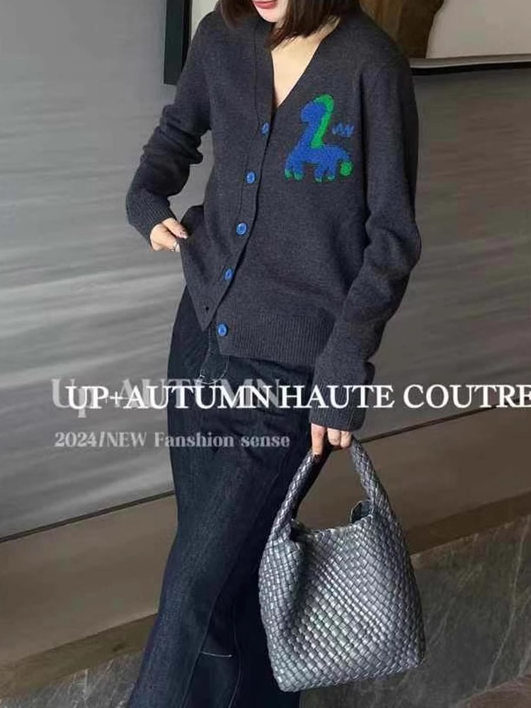 V넥 100% 캐시미어 자카드 니트 가디건 여성용, 부 - Wool Coat Peacoat 리뷰 및 가격