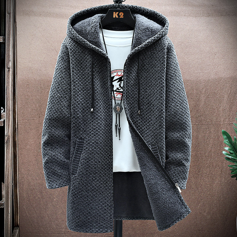 남성 카디건 캐시미어 롱 코트 스웨터 후드 가을 겨울  - Wool Coat Peacoat 리뷰 및 가격